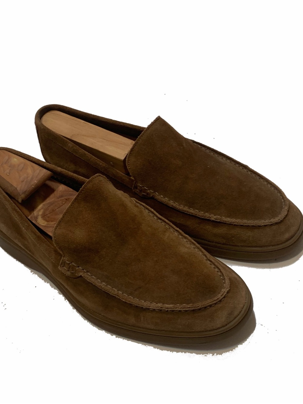 8 / Russell & bromley Men's Brown Suede Slip-On Loafers